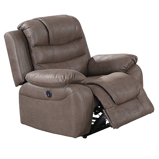 Saltoro Sherpi 42 Inch leatherette Reclining Chair with USB Port